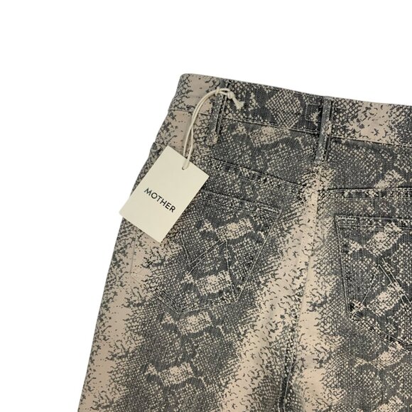 Mother The Hustler Flood Jean Boa Babe 24 Snake Print High Rise NEW - Picture 11 of 14